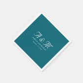 Monogramm, Minimal, elegant, Benzin, Hochzeit Serviette (Ecke)