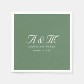 Monogramm, Minimal, elegant, Powder Green Wedding Serviette (Vorderseite)