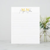 Monogramm-Minimalist Chic Name Briefpapier (Stehend Vorderseite)