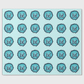 Monogramm minimalist einfaches chic blau abstrakt geschenkpapier (Flach)