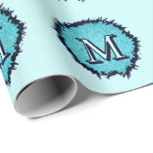 Monogramm minimalist einfaches chic blau abstrakt geschenkpapier (Rolleneckpunkt)
