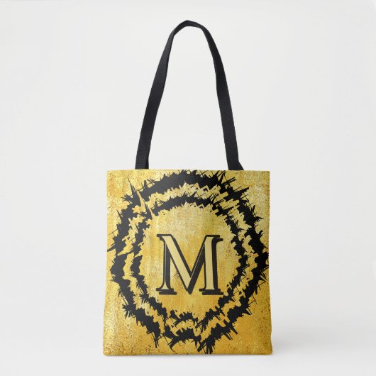 Monogramm minimalist einfaches chic falsches Gold Tasche (Vorderseite)