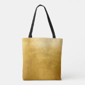 Monogramm minimalist einfaches Schwarz Faux-Gold Tasche (Rückseite)
