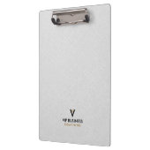 Monogramm minimalist grau Leinen Klemmbrett (Links)