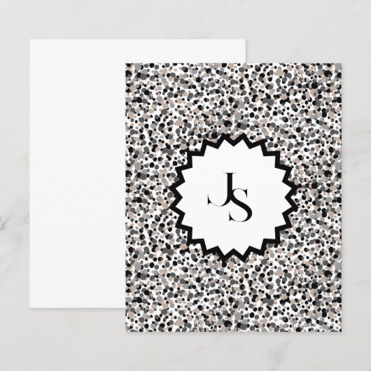 Monogramm-Minimalist grau schwarz beige Textur. (Vorne/Hinten)