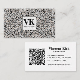 Monogramm-Minimalist grau schwarz beige Textur. Visitenkarte