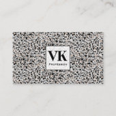 Monogramm-Minimalist grau schwarz beige Textur. Visitenkarte (Vorderseite)