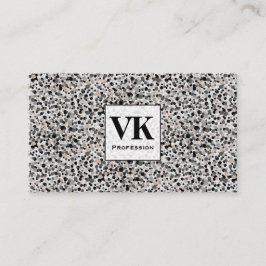 Monogramm-Minimalist grau schwarz beige Textur. Visitenkarte