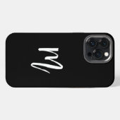 Monogramm-Minimalist Initial Schwarz iPhone Hülle (Rückseite (Horizontal))