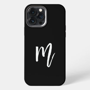 Monogramm-Minimalist Initial Schwarz iPhone 13 Pro Max Hülle