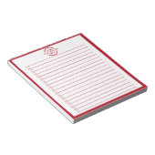 Monogramm-Minimalist-Rot-Name-Aufgabenliste Notizblock (angewinkelt)