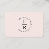 Monogramm, minimalistisch beige Rose Visitenkarte (Vorderseite)