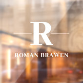 Monogramm | Minimalistisch Elegant Modern Namplate Fensteraufkleber (Blatt 2)