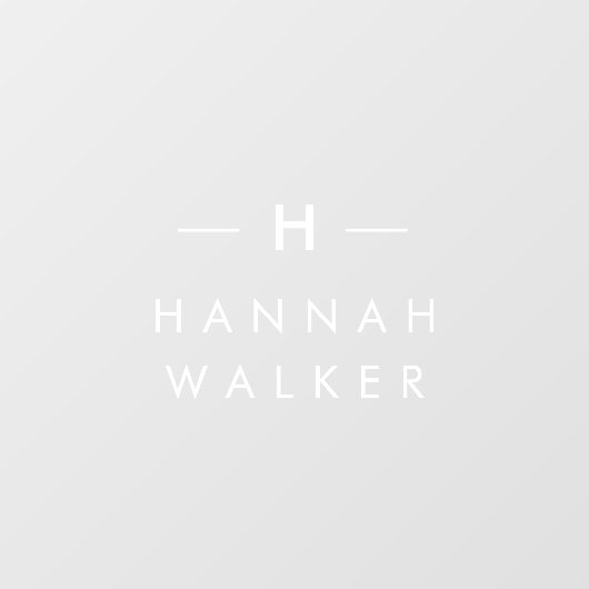 Monogramm | Minimalistisch Elegant Modernes Namens Fensteraufkleber (Blatt)