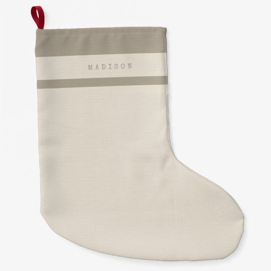 Monogramm Minimalistisch Moderner Individuelle Nam Großer Weihnachtsstrumpf (Vorderseite)