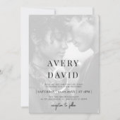 Monogramm Minimalistisch Modernes Hochzeitsstift Einladung (Vorderseite)