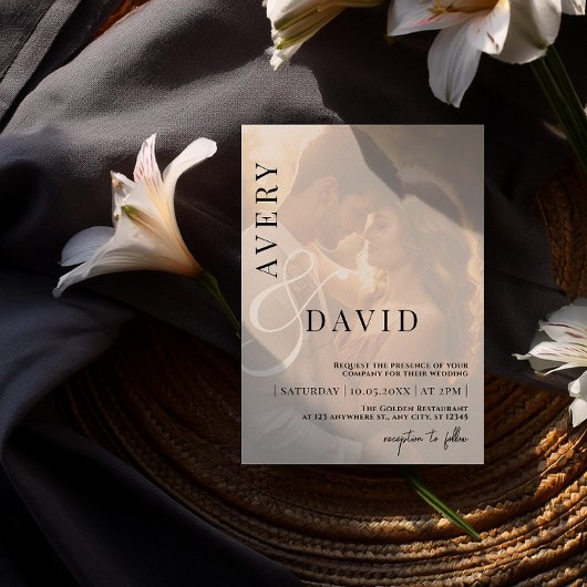 Monogramm Minimalistisch Modernes Hochzeitsstift Einladung