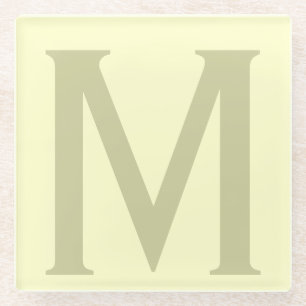 Monogramm Minimalistisch Name Anfänglich modern hi Glasuntersetzer