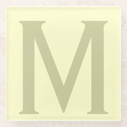 Monogramm Minimalistisch Name Anfänglich modern hi Glasuntersetzer (Vorderseite)