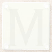 Monogramm Minimalistisch Name Anfänglich modern hi Glasuntersetzer (Rückseite)