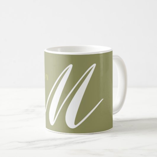 Monogramm Minimalistisch Name hinzufügen Kaffeetasse (VorderseiteRechts)
