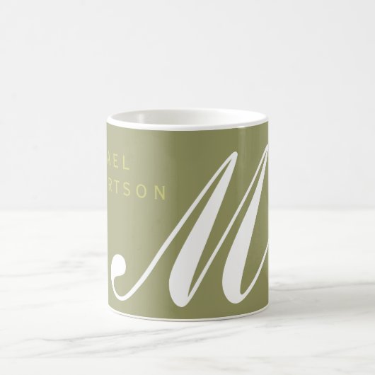 Monogramm Minimalistisch Name hinzufügen Kaffeetasse (Mittel)