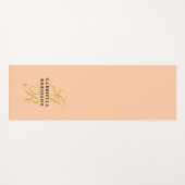 Monogramm Minimalistisch Pfirsich Gold Schwarz Sty Yogamatte (Vorderseite (Horizontal))