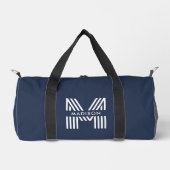 Monogramm Minimalistisch Retro Duffle Bag (Vorderseite)