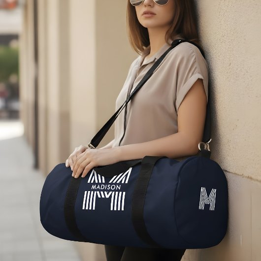 Monogramm Minimalistisch Retro Duffle Bag