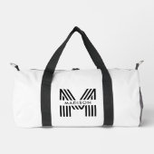 Monogramm Minimalistisch Retro Duffle Bag (Vorderseite)