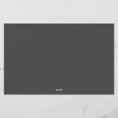 Monogramm Minimalistisch Schwarzweiß-Weiß Briefpapier (Rückseite)