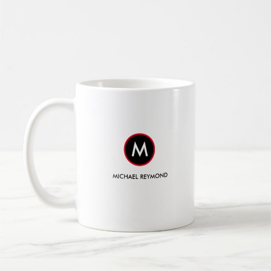 monogramm minimalistisch weiß kaffeetasse (Links)