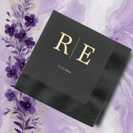 Monogramm Minimalistische Hochzeit Servietten Mit Folie