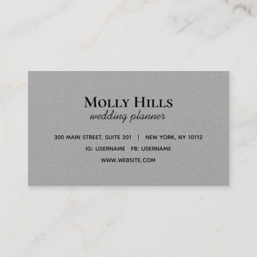 Monogramm Minimalistische moderne graue Diagonal Visitenkarte (Rückseite)