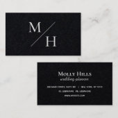 Monogramm Minimalistische moderne Schwarzweißiniti Visitenkarte (Vorne/Hinten)