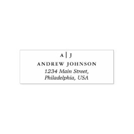 Monogramm Minimalistische Rücksendeadresse Permastempel