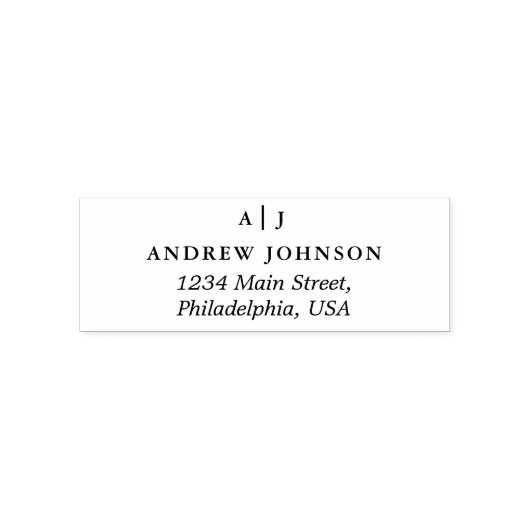 Monogramm Minimalistische Rücksendeadresse Permastempel (Design)