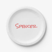 Monogramm minimalistischer benutzerdefinierter Nam Pappteller (Vorderseite)