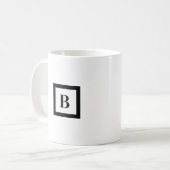 Monogramm Minimalistischer Buchstabe B Schwarz/Wei Kaffeetasse (Vorderseite Links)