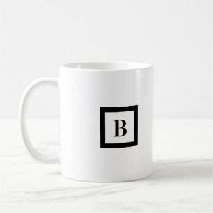 Monogramm Minimalistischer Buchstabe B Schwarz/Wei Kaffeetasse
