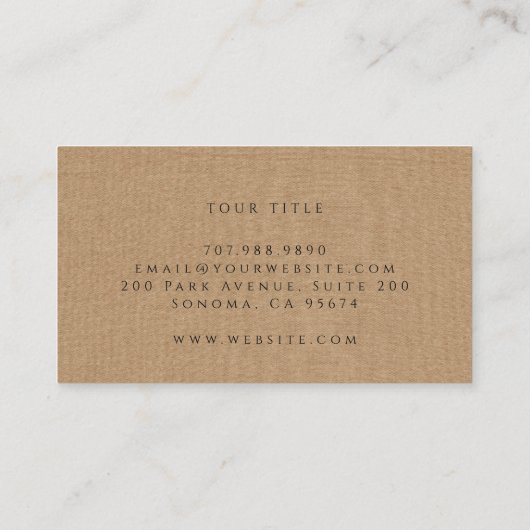 Monogramm Minimalistischer hellbrauner Lineneffekt Visitenkarte (Rückseite)