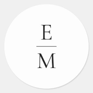 Monogramm-Minimalistischer Hochzeitsticker Runder Aufkleber