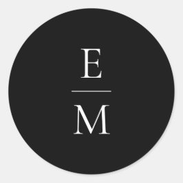 Monogramm-Minimalistischer Hochzeitsticker Runder Aufkleber