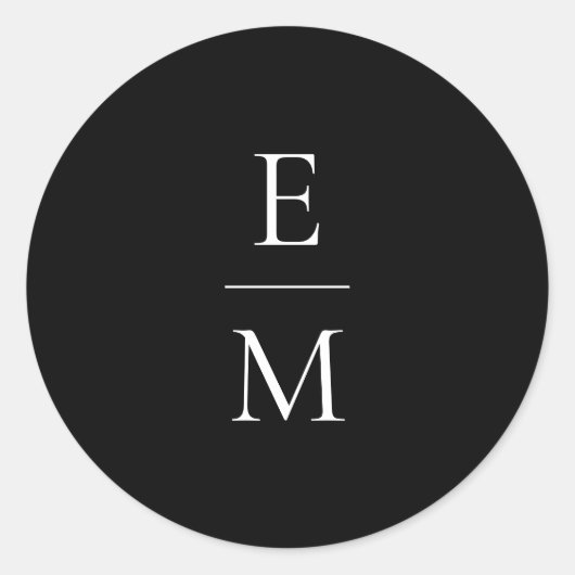 Monogramm-Minimalistischer Hochzeitsticker Runder Aufkleber (Vorderseite)