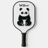 Monogramm Minimalistischer Panda-Bär Pickleball Schläger (Rückseite)