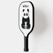 Monogramm Minimalistischer Panda-Bär Pickleball Schläger (Links)