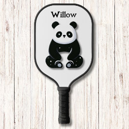 Monogramm Minimalistischer Panda-Bär Pickleball Schläger