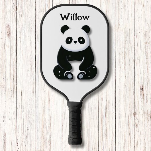 Monogramm Minimalistischer Panda-Bär Pickleball Schläger