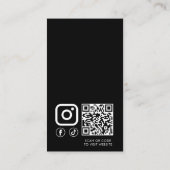 Monogramm-Minimalistischer Qr-Code für Markennamen Visitenkarte (Rückseite)