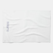 Monogramm Minimalistischer weißer individuelle Nam Geschirrtuch (Horizontal)